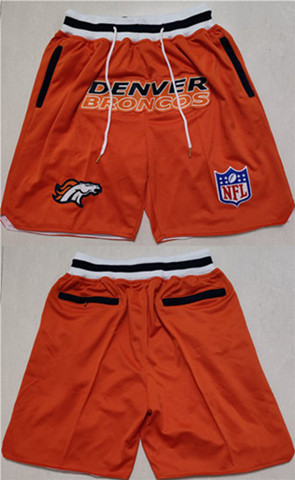 Men's Denver Broncos Orange Shorts(Run Small)